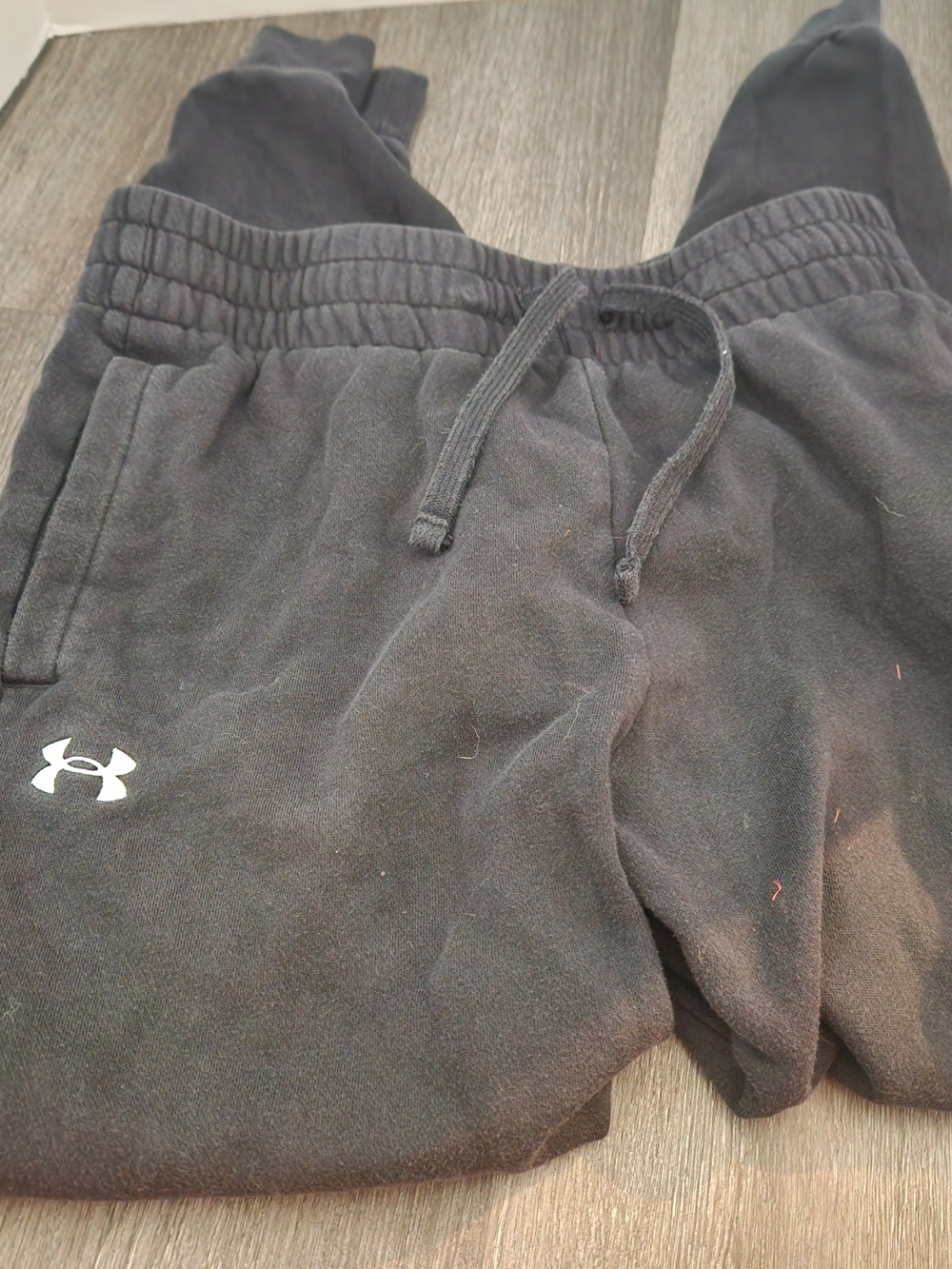 Under Armour Black Kids' Fleece Joggers with White Logo